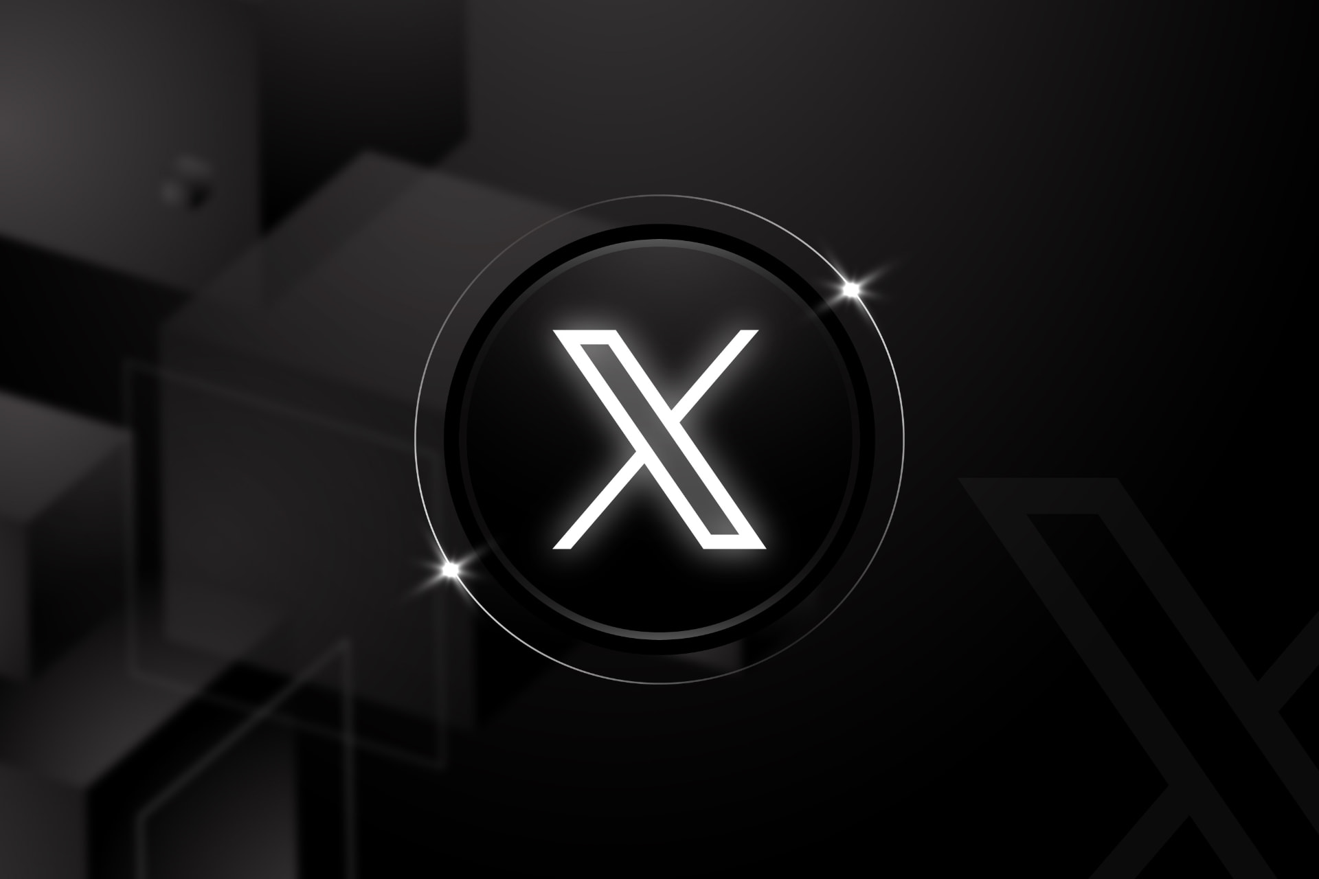 Logo do X (antigo Twitter) em círculo iluminado sobre fundo preto, ilustrando a atualização do algoritmo do feed For You